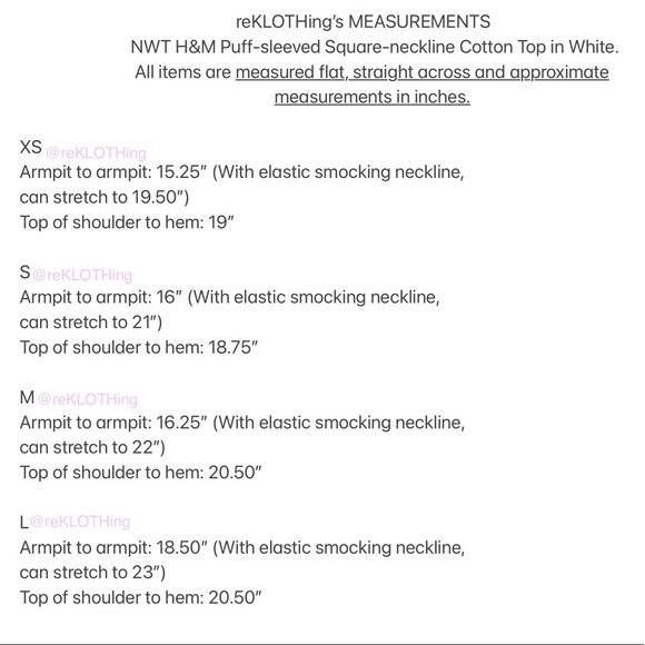 🛍 H&M Puff-sleeved Square-neck Cotton Top Shirt - Picture 6 of 7